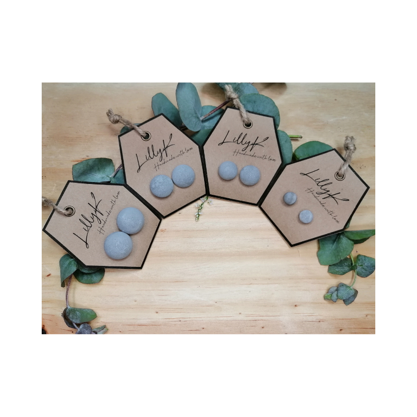 Cement round earrings