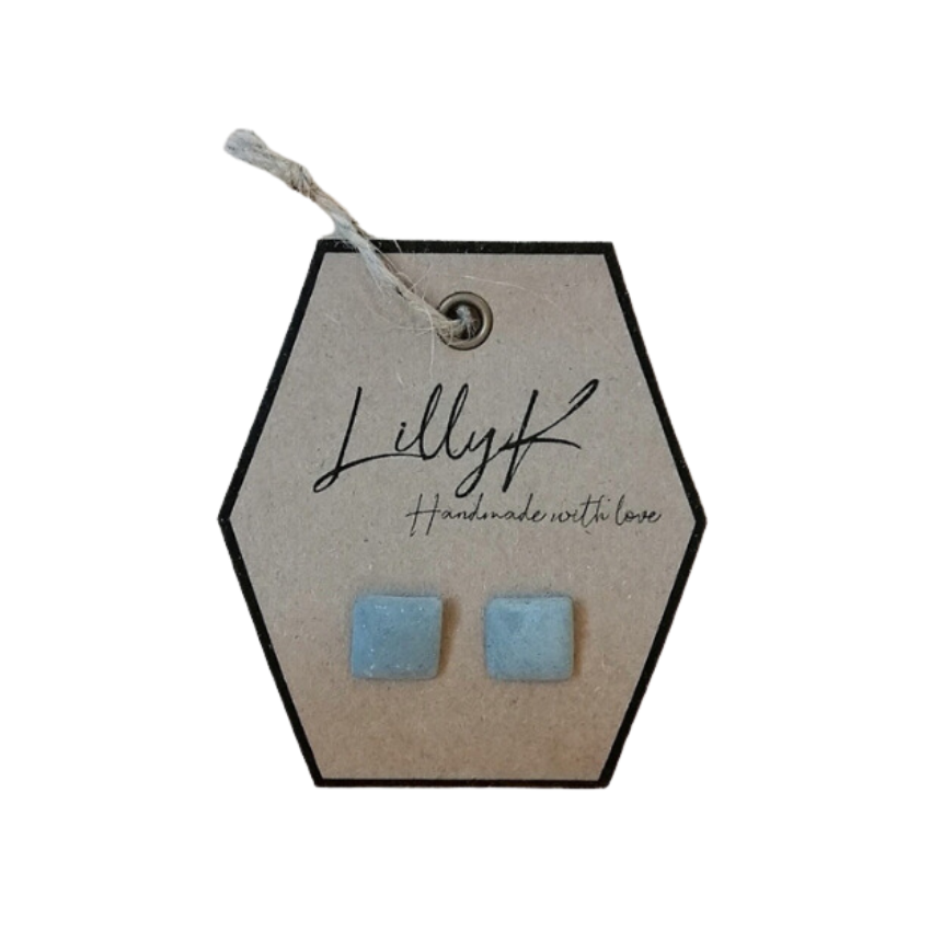 Cement square earrings