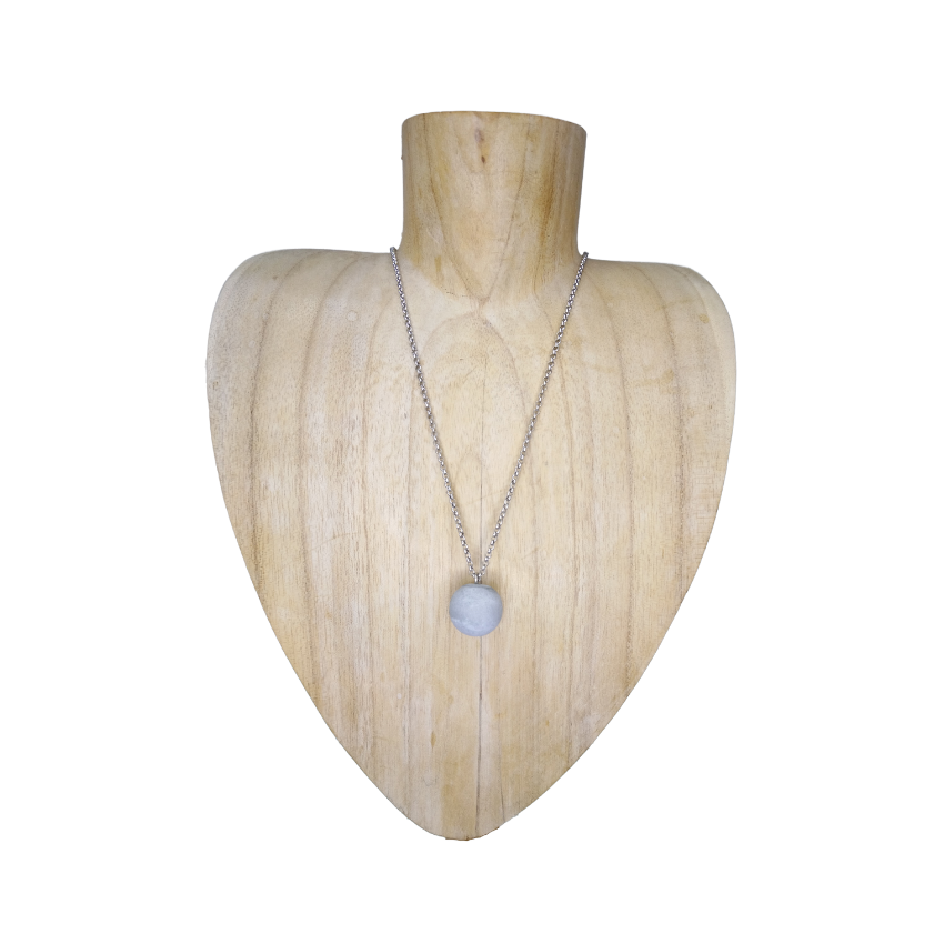 Cement ball shaped pendant necklace