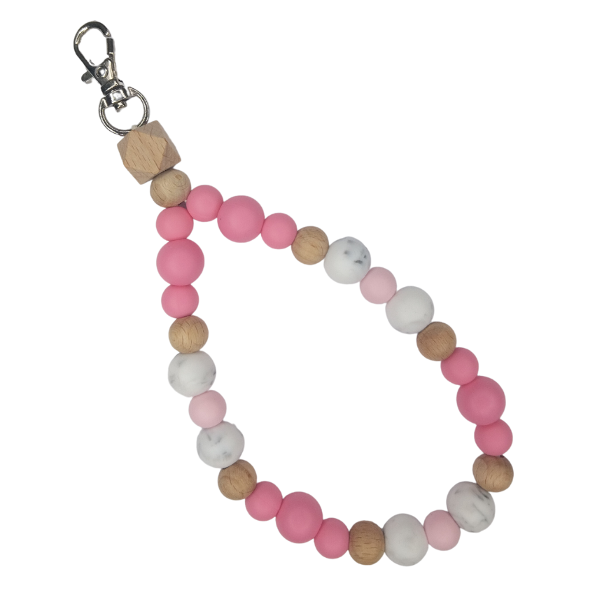 Silicone beaded wristlet