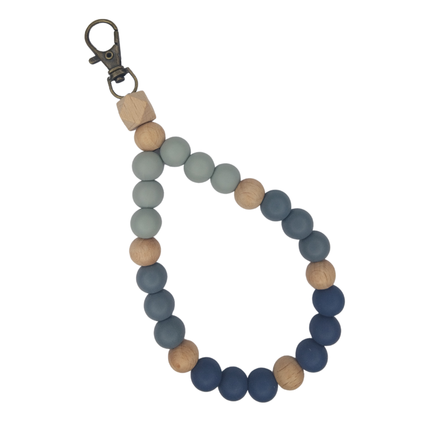 Silicone beaded wristlet