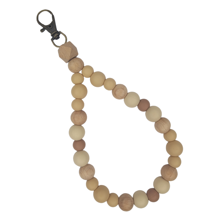 Silicone beaded wristlet