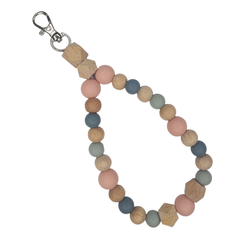 Silicone beaded wristlet