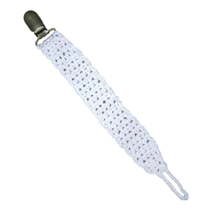 Crochet pacifier clips