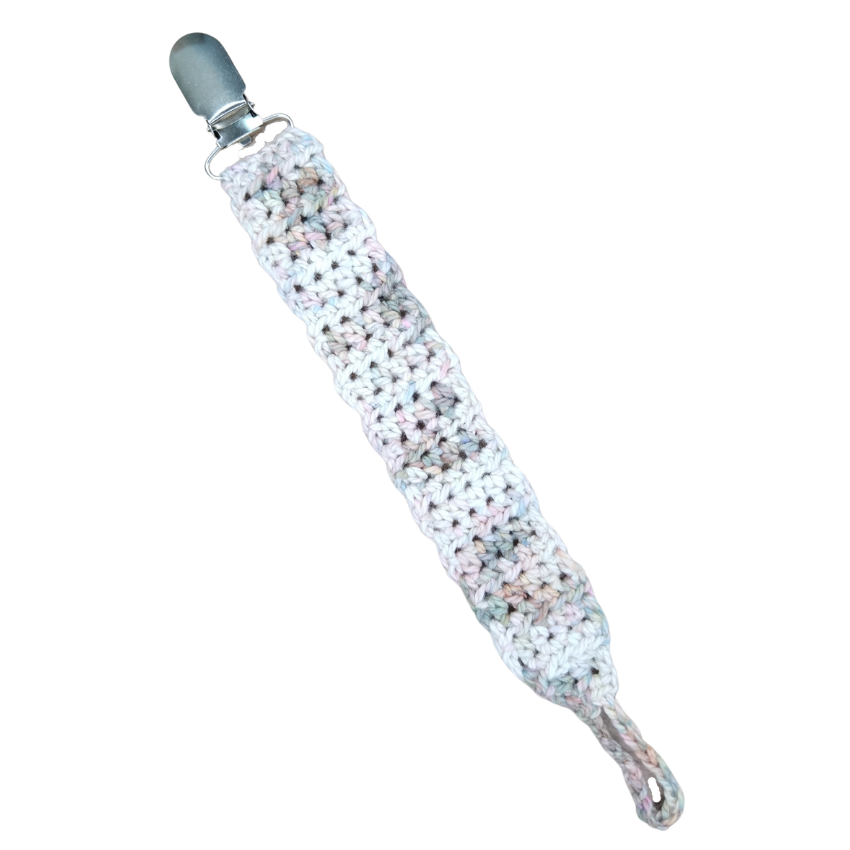 Crochet pacifier clips