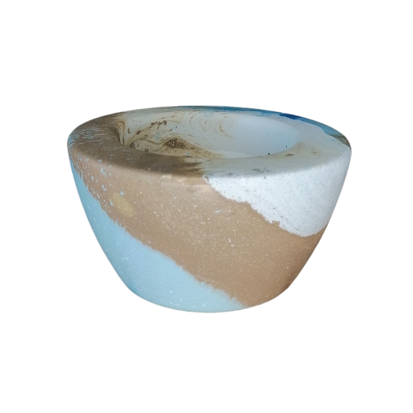 Cement Round Hydro Dipped Planter