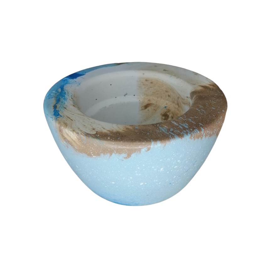 Cement Round Hydro Dipped Planter