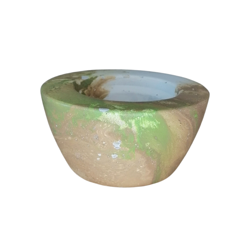 Cement Round Hydro Dipped Planter