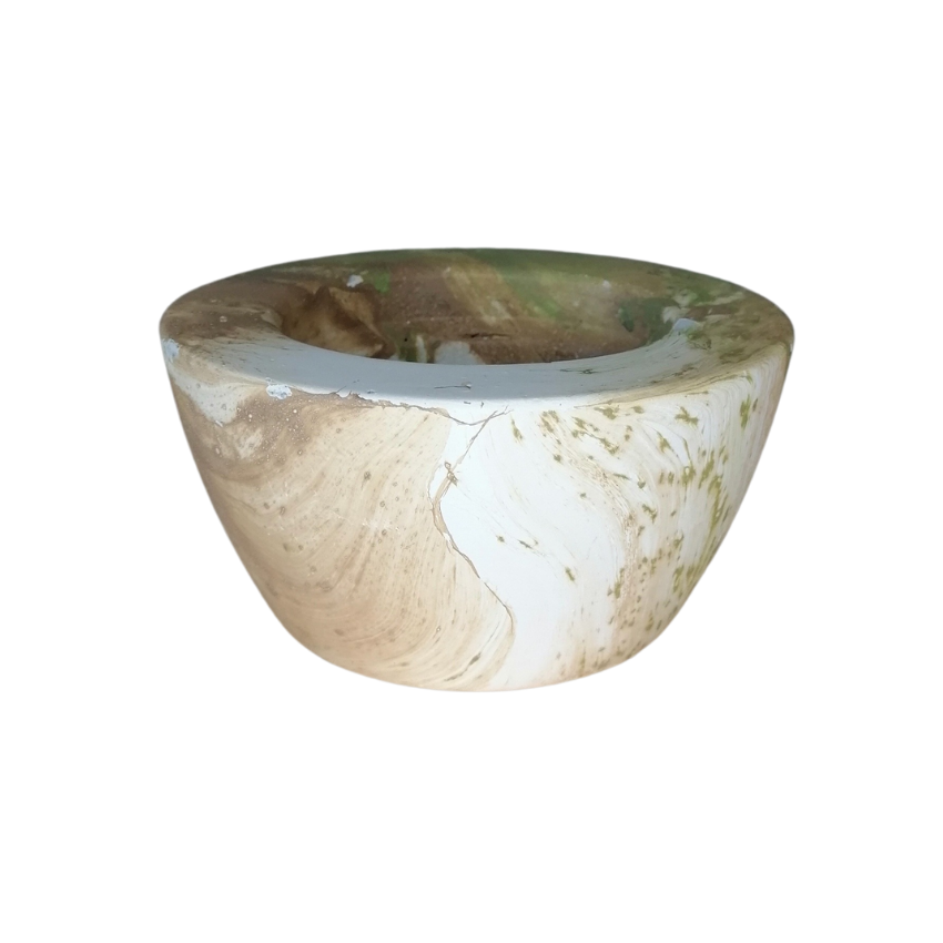 Cement Round Hydro Dipped Planter