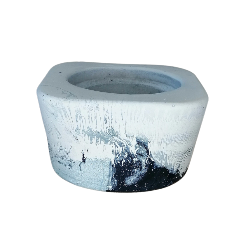 Cement Square Hydro Dipped Planter