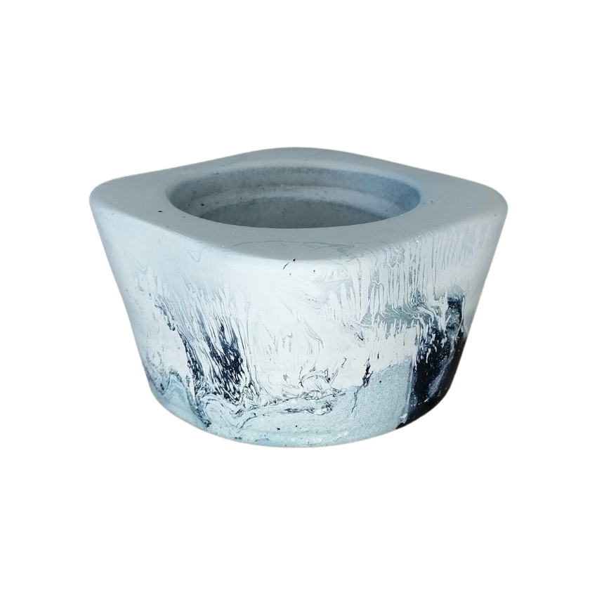 Cement Square Hydro Dipped Planter