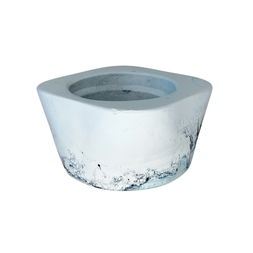 Cement Square Hydro Dipped Planter