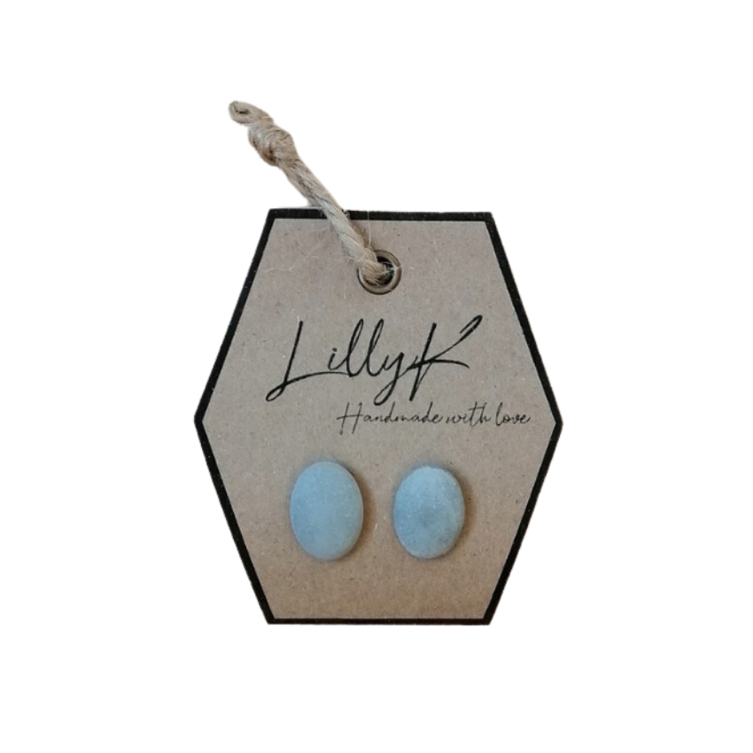 Cement oval earrings