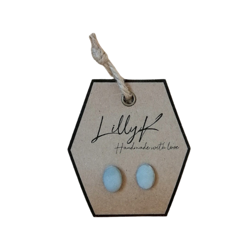 Cement oval earrings