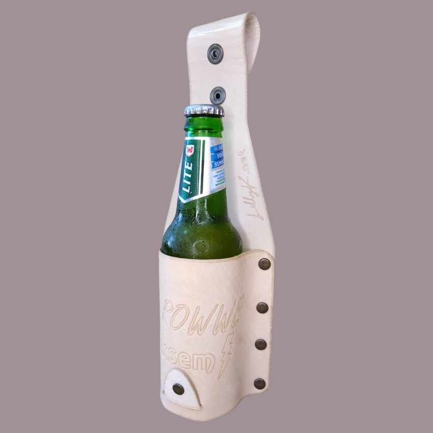 Genuine leather bottle holster - Jou ROWWE Bliksem