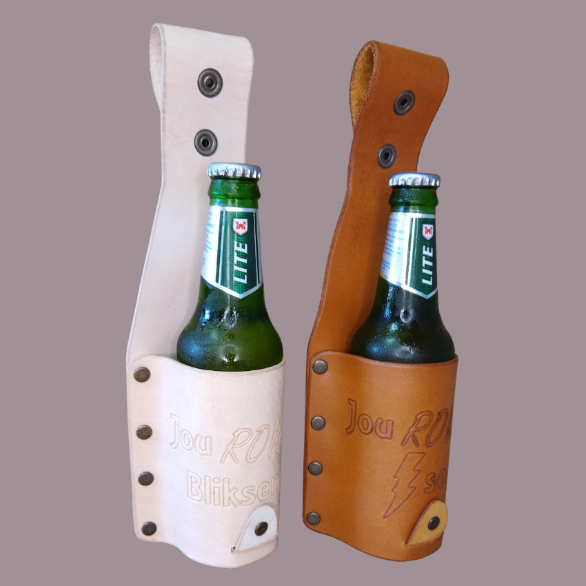 Genuine leather bottle holster - Jou ROWWE Bliksem