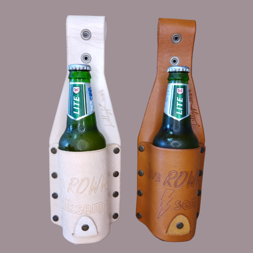 Genuine leather bottle holster - Jou ROWWE Bliksem