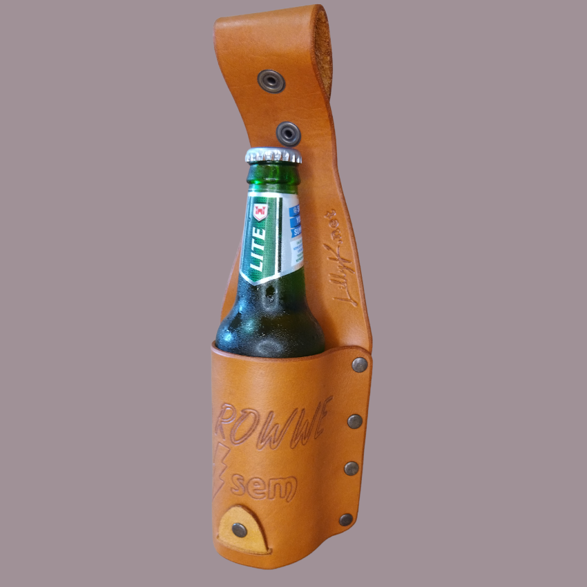 Genuine leather bottle holster - Jou ROWWE Bliksem