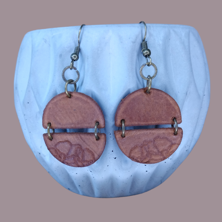 Genuine leather earrings