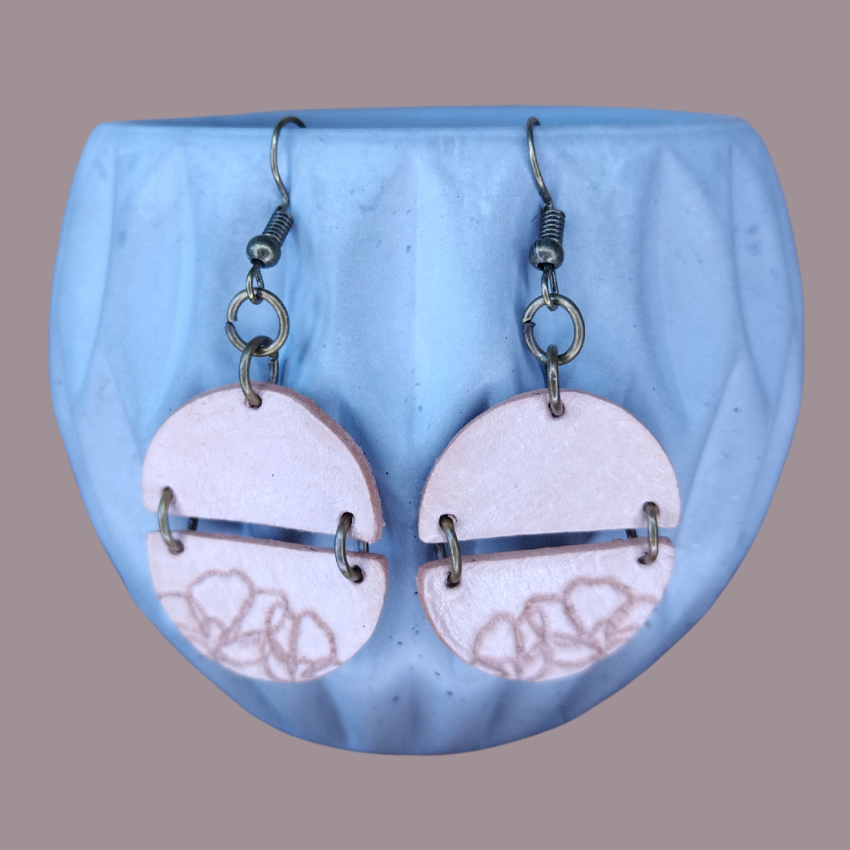 Genuine leather earrings