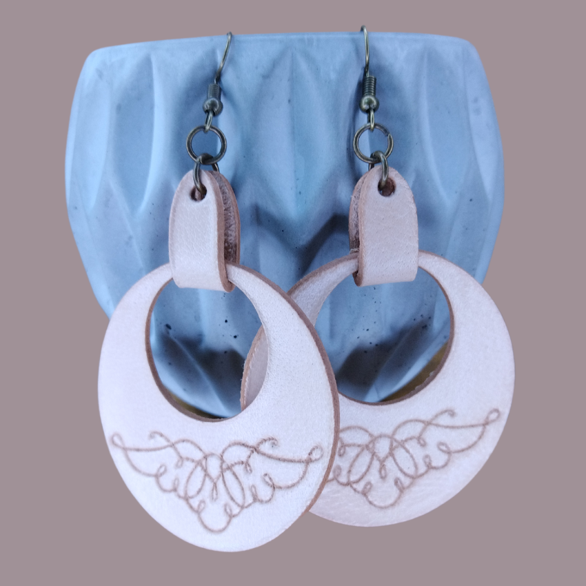 Genuine leather earrings