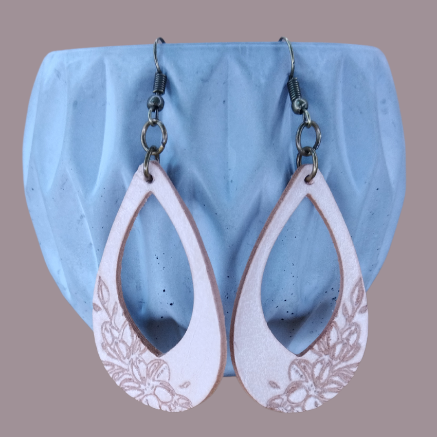 Genuine leather earrings