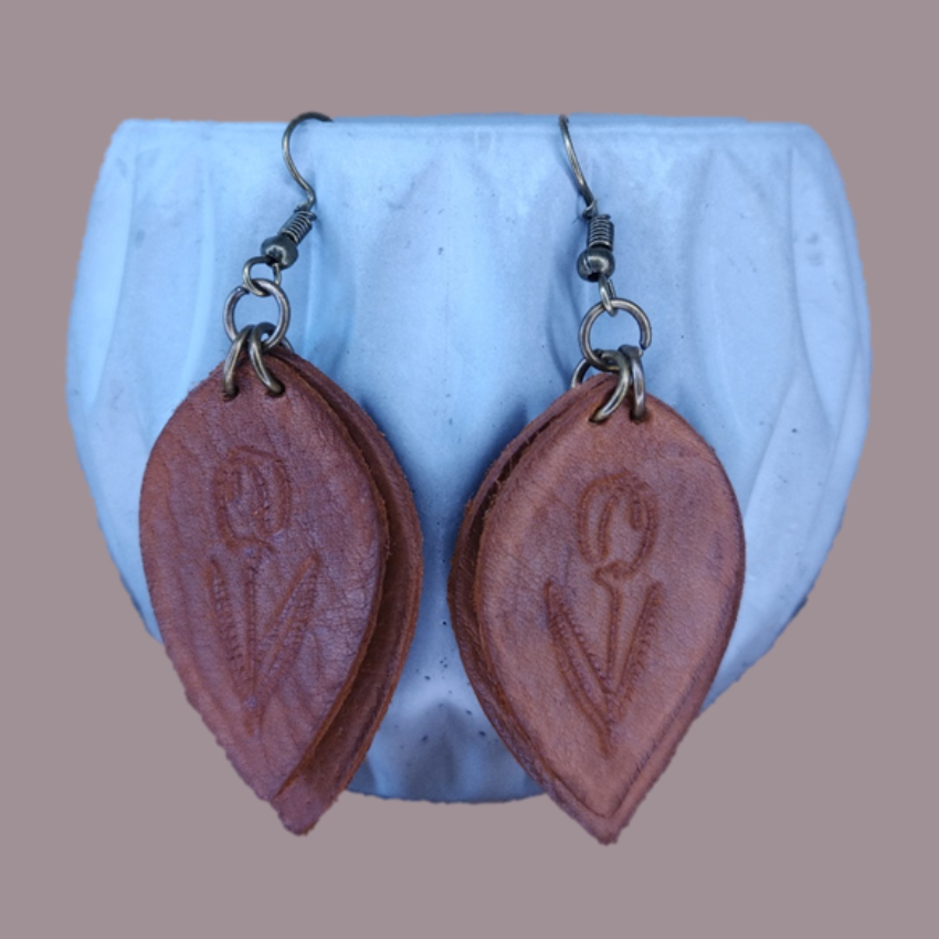 Genuine leather earrings