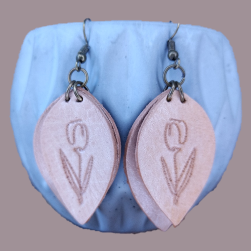 Genuine leather earrings