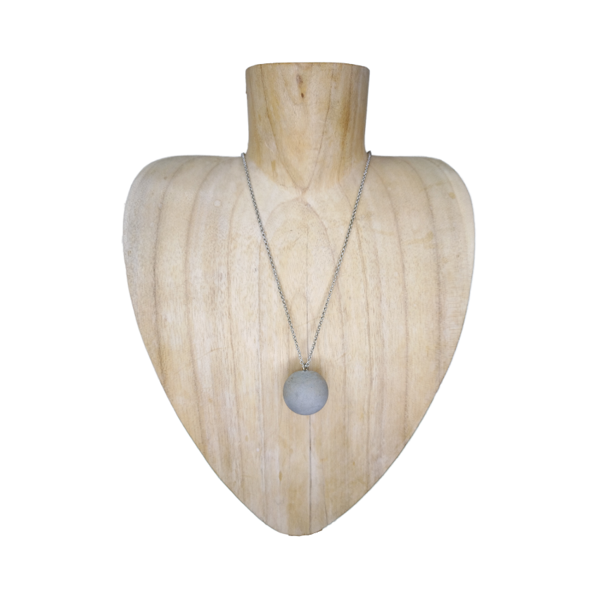 Cement ball shaped pendant necklace