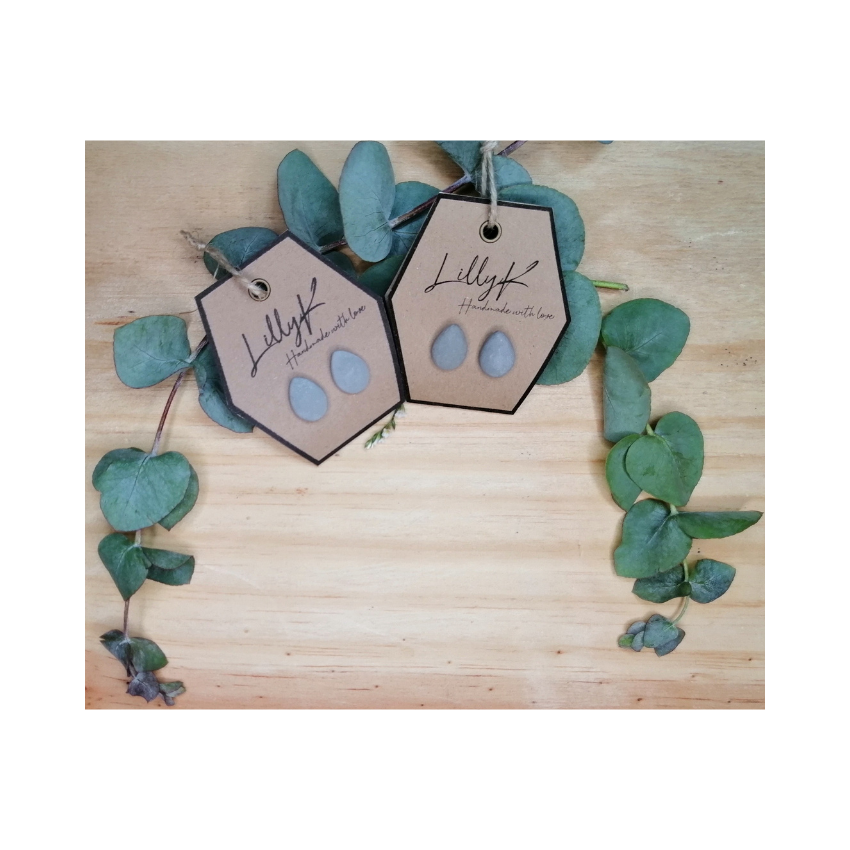Cement tear drop earrings