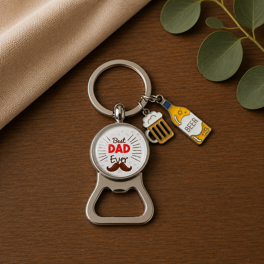 Best Dad Ever Bottle Opener Keyring