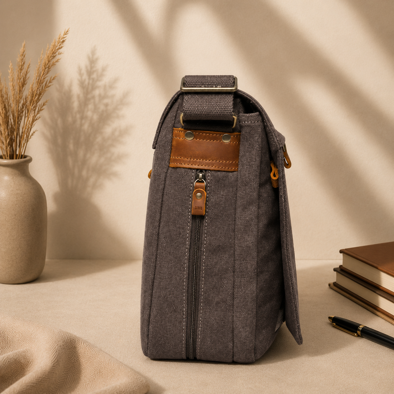 Troop London Canvas Laptop Messenger Bag