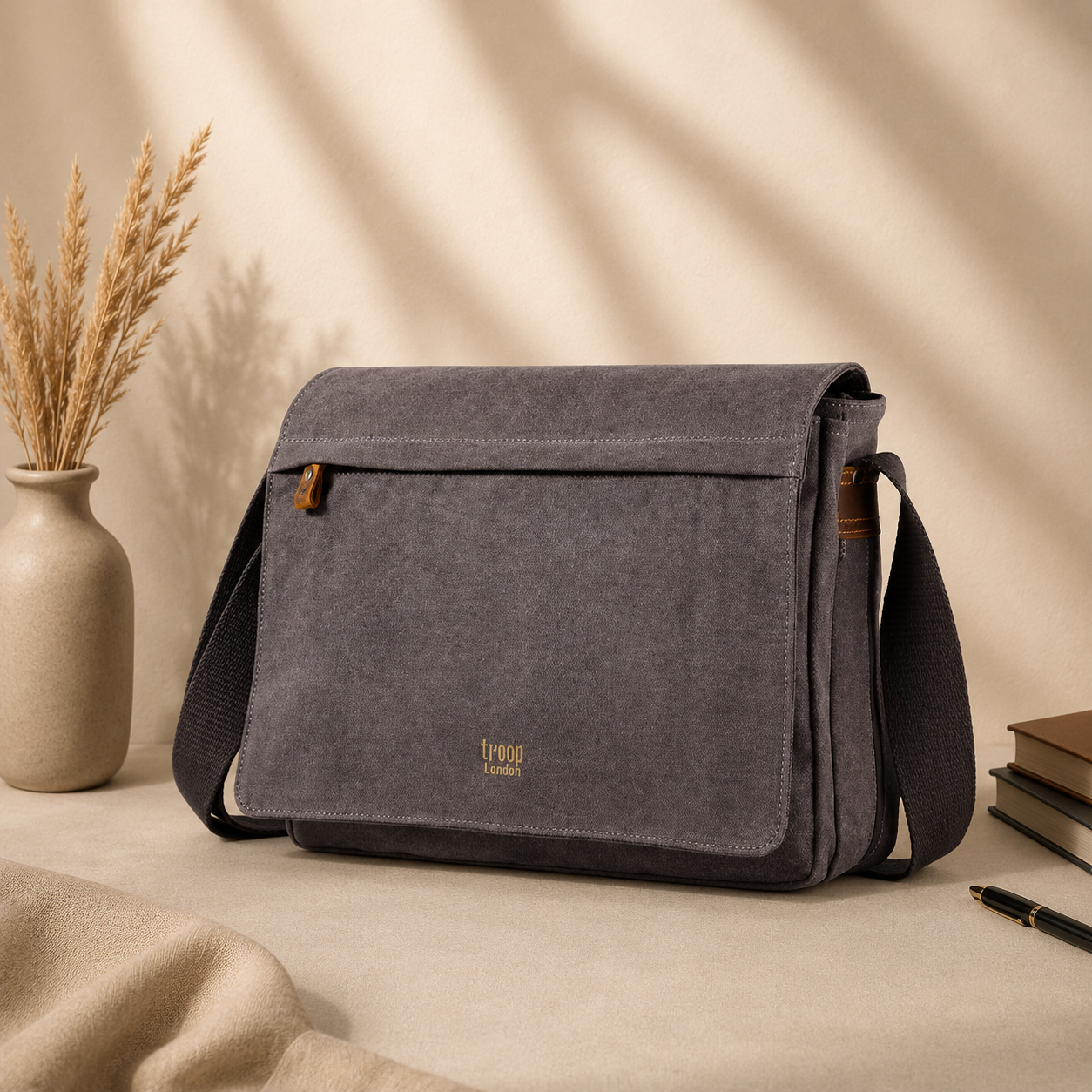 Troop London Canvas Laptop Messenger Bag