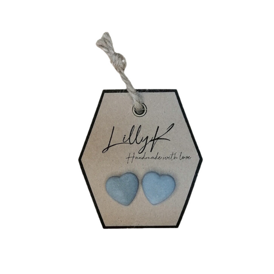 Cement heart earrings