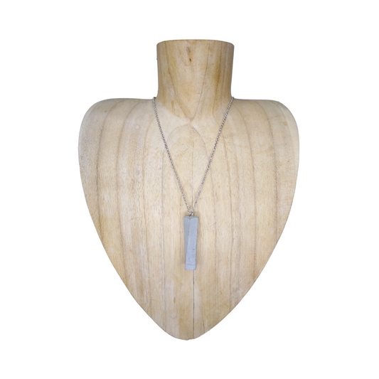 Cement long twisted shaped pendant necklace