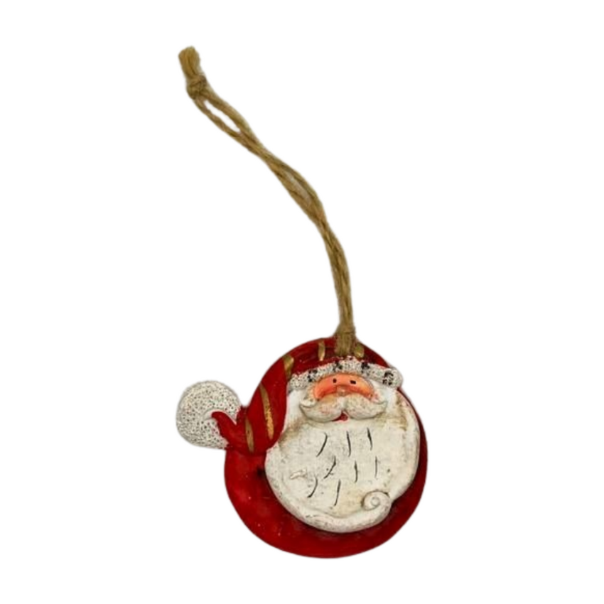 Clay Santa ornaments