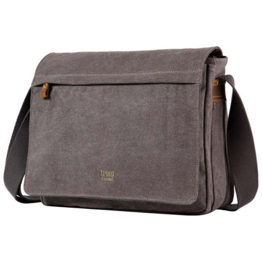 Troop London canvas laptop messenger bag