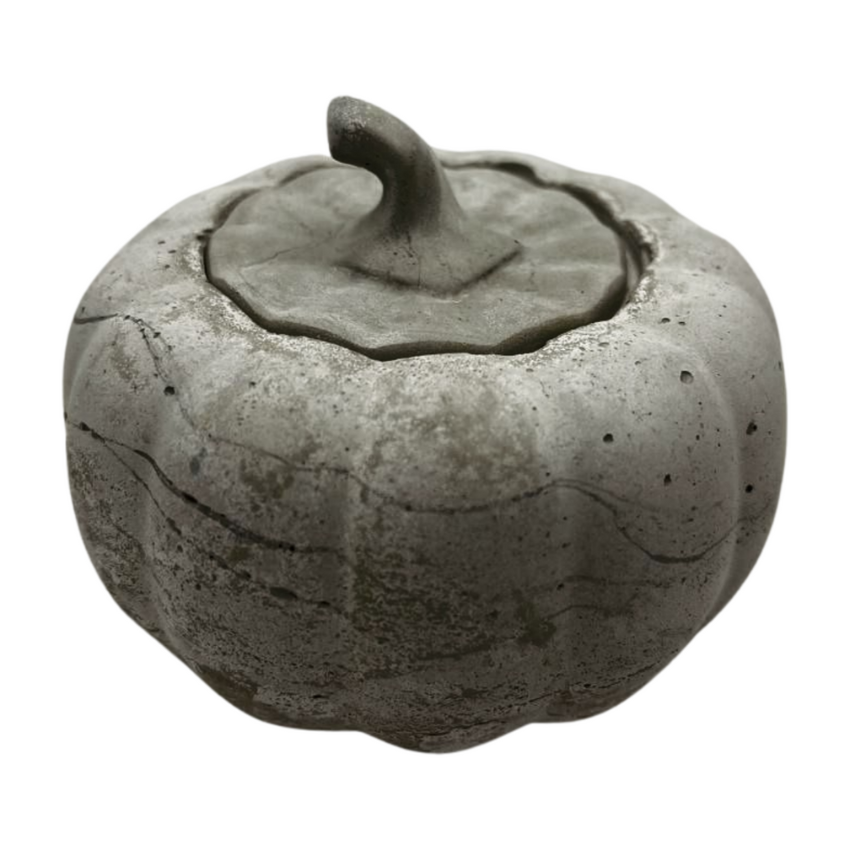 Cement pumpkin trinket bowl