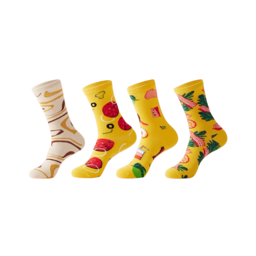 Pizza pattern socks