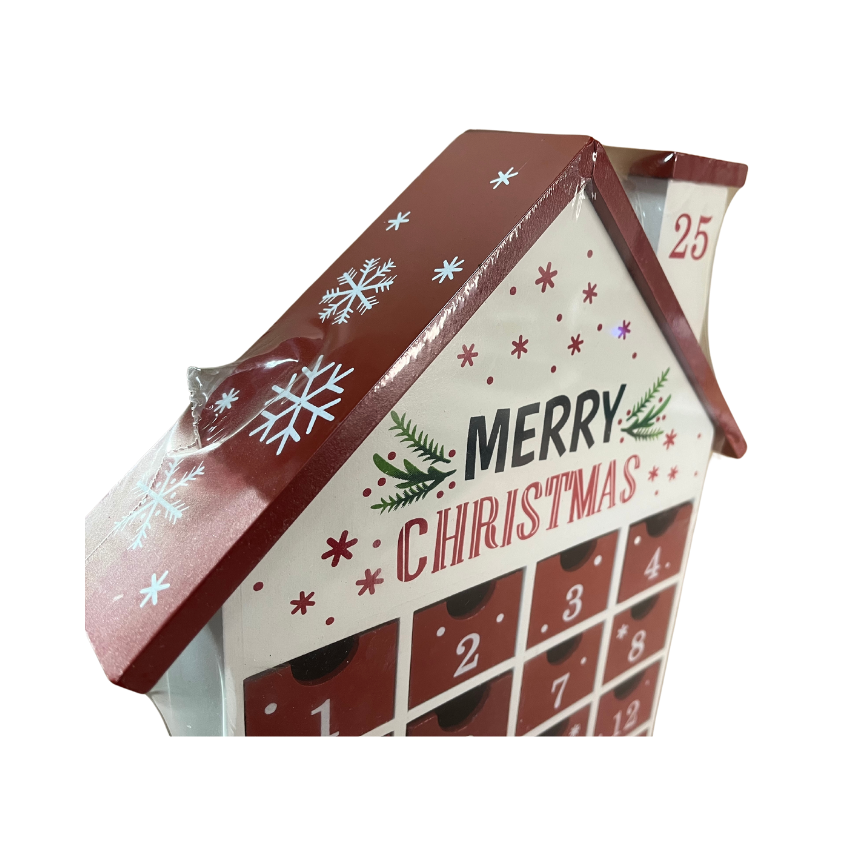 Wooden house advent calendar