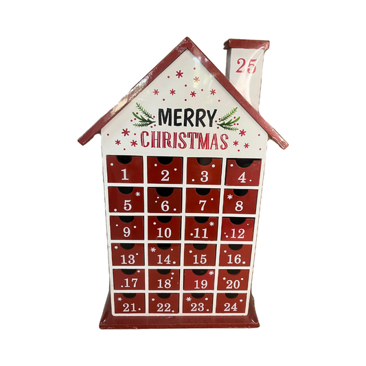 Wooden house advent calendar