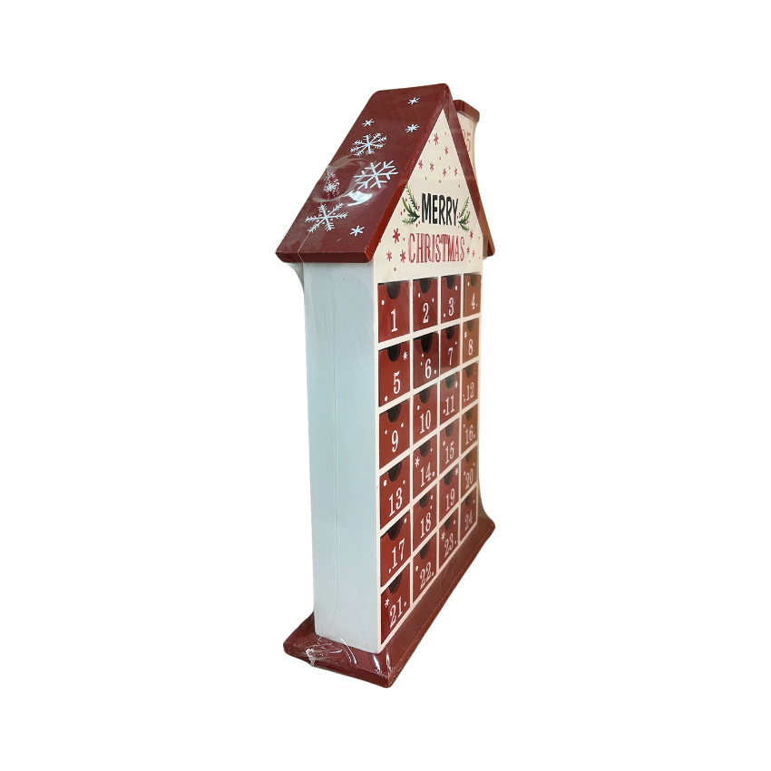 Wooden house advent calendar