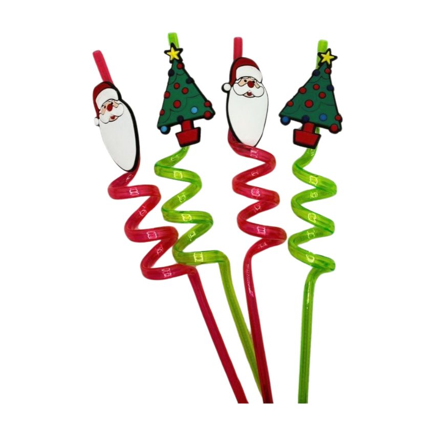 Christmas themed straws