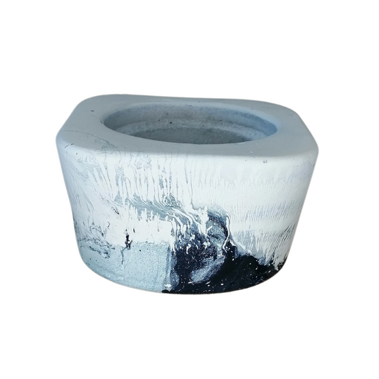 Cement Square Hydro Dipped Planter