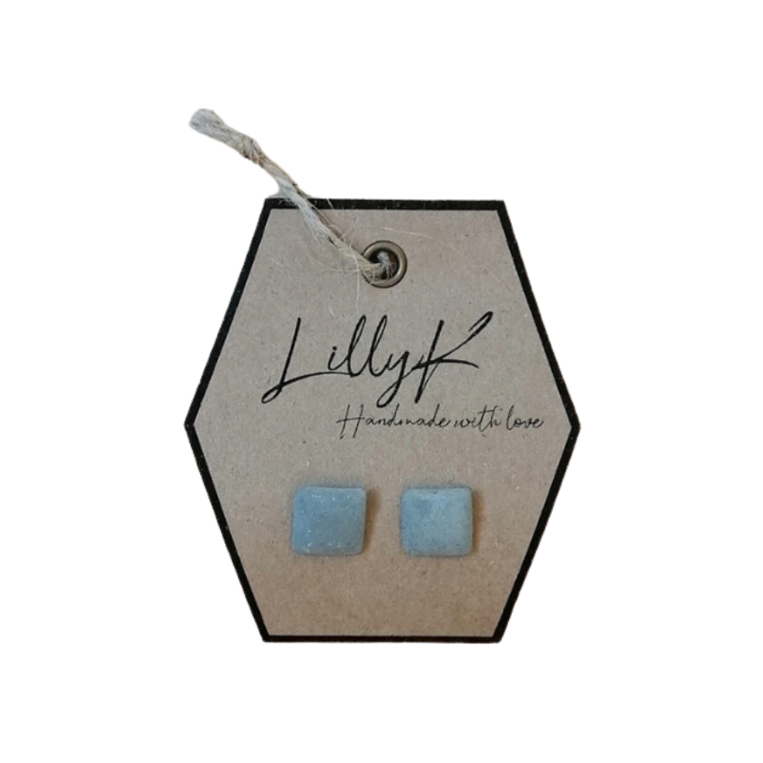 Cement square earrings