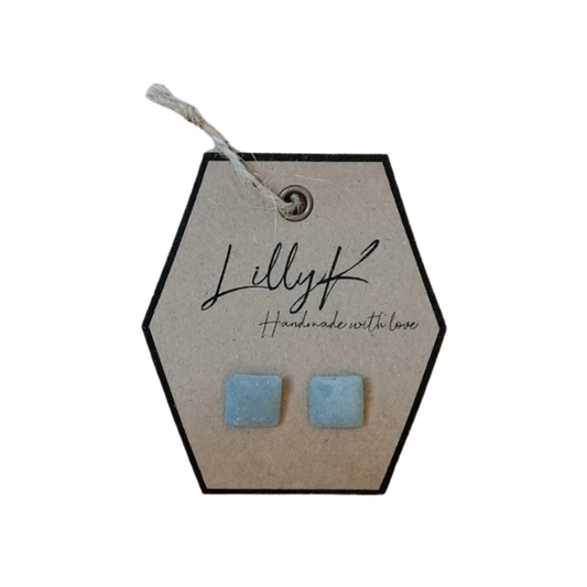 Cement square earrings