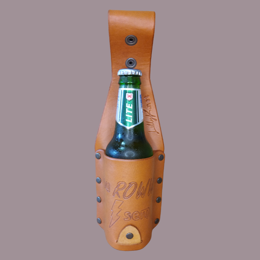 Genuine leather bottle holster - Jou ROWWE Bliksem