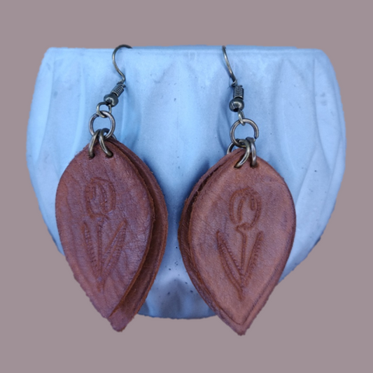 Genuine leather earrings